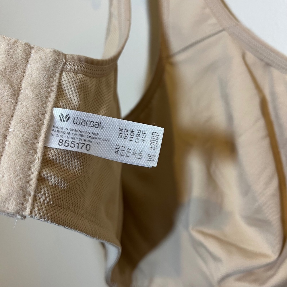 Wacoal Bra Simone Sport Underwire Sand Beige 42DDD 42F Style 855170 - Picture 5 of 5